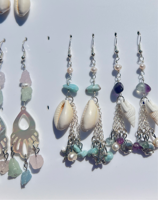 Larimar mermaid earrings