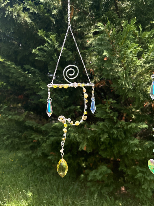 Yellow Opal and Golden Rutile Solar Plexus Chakra Sun Catcher