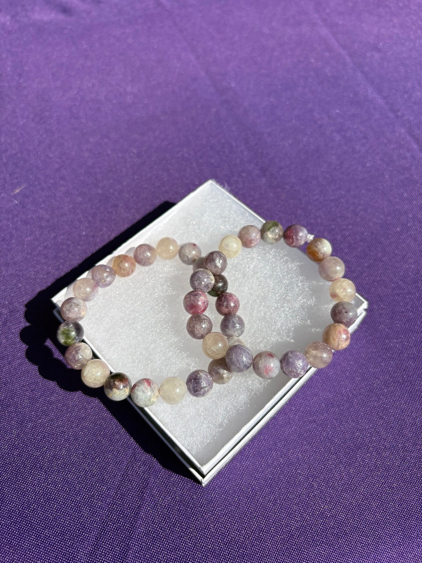 Pink Tourmaline in Lepidolite Bracelets