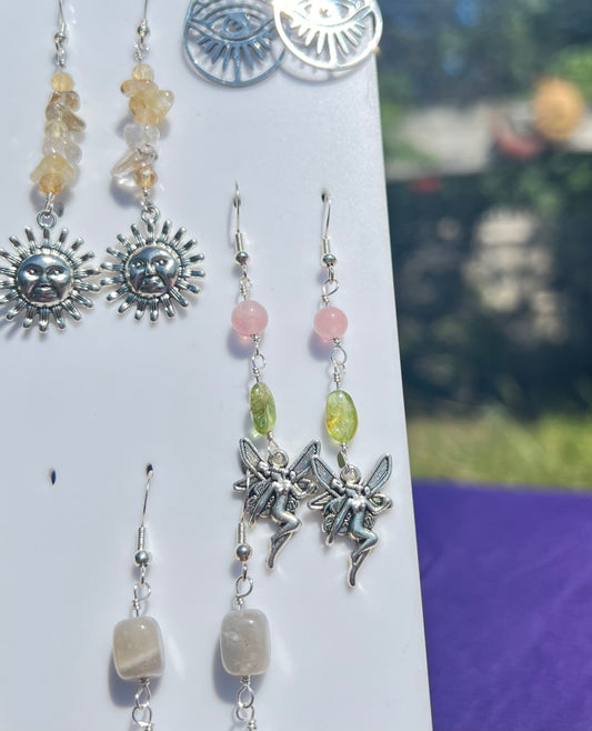 Peridot & Rose Quartz Pixie earrings