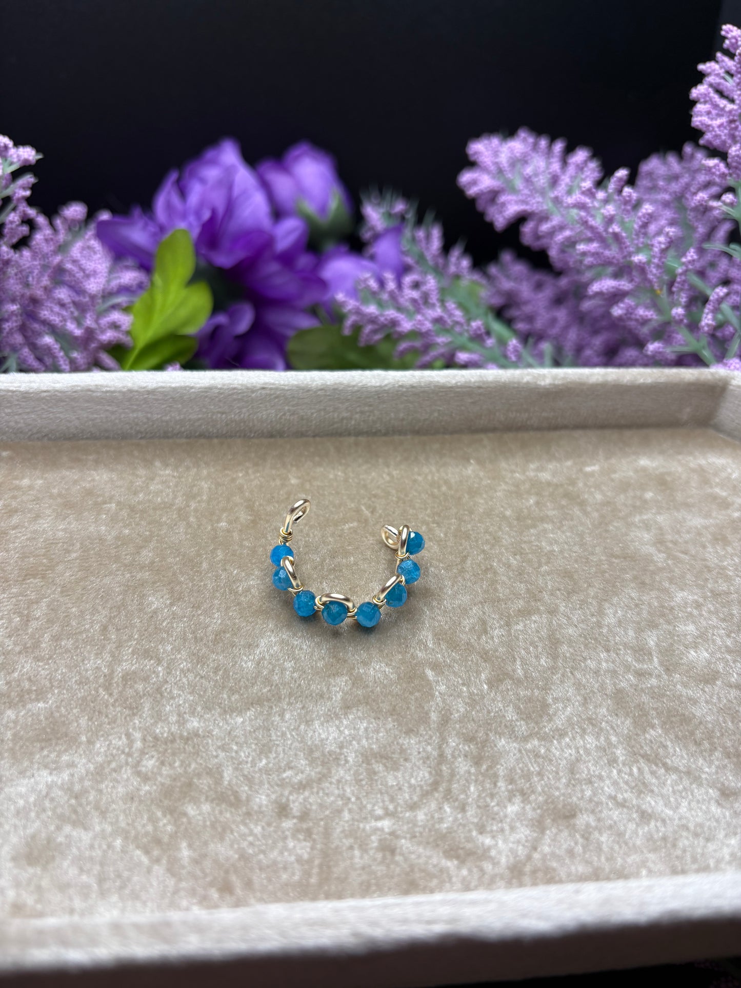 Blue Apatite Adjustable Ring