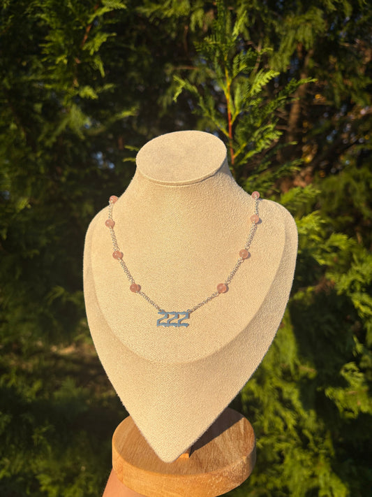 222 Rose Quartz necklace