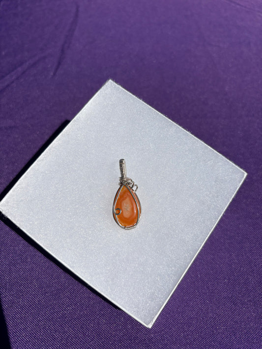 Mini Carnelian Pumpkin Pendant