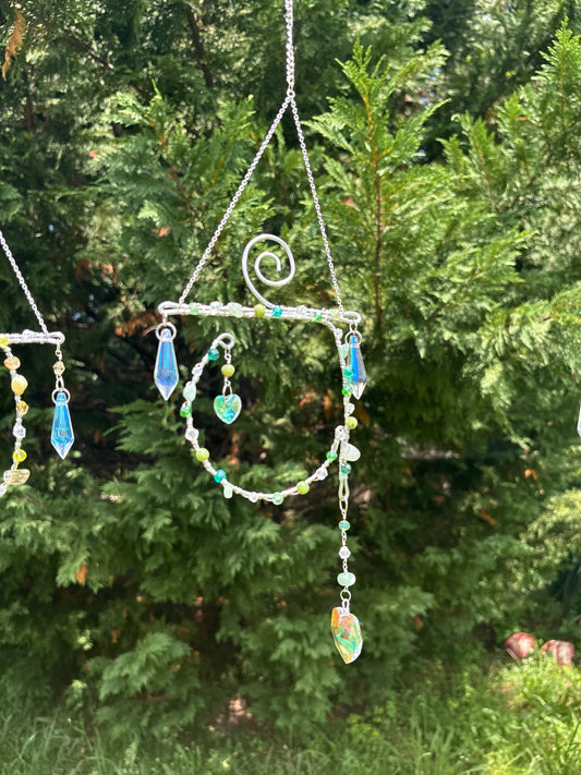 Green Aventurine and Candadian Jade Heart Chakra Sun Catcher