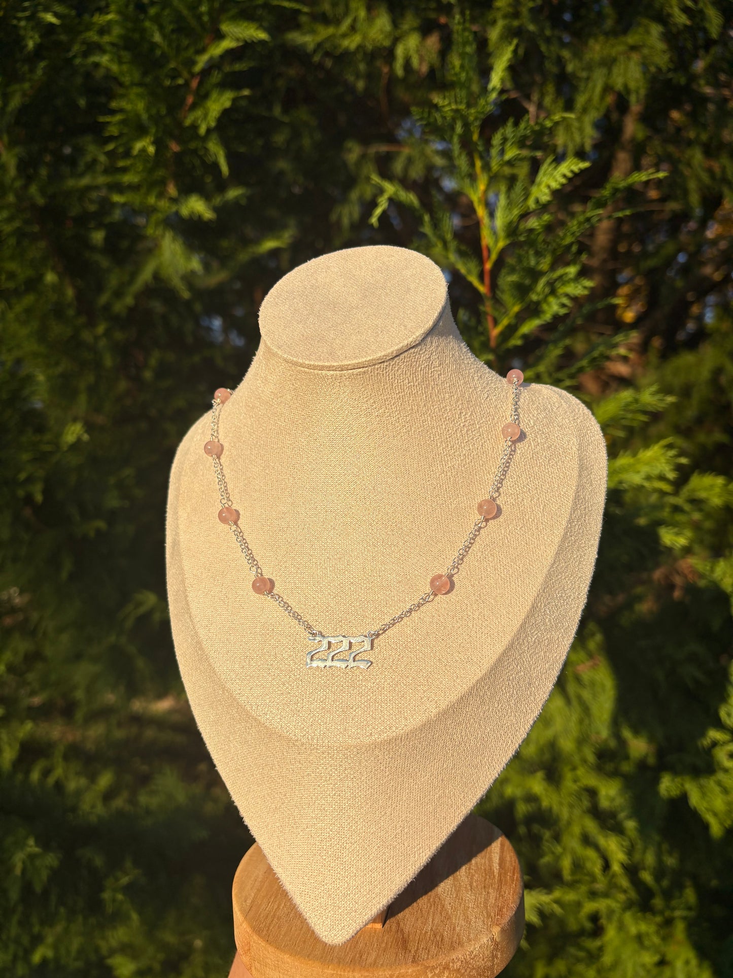 222 Rose Quartz necklace