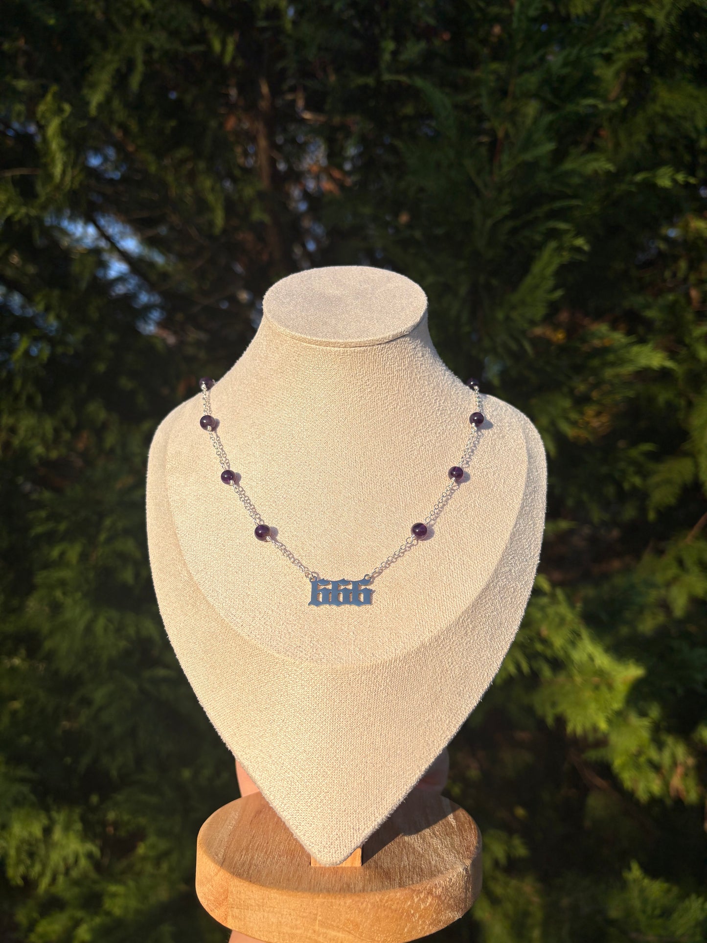 666 Amethyst necklace