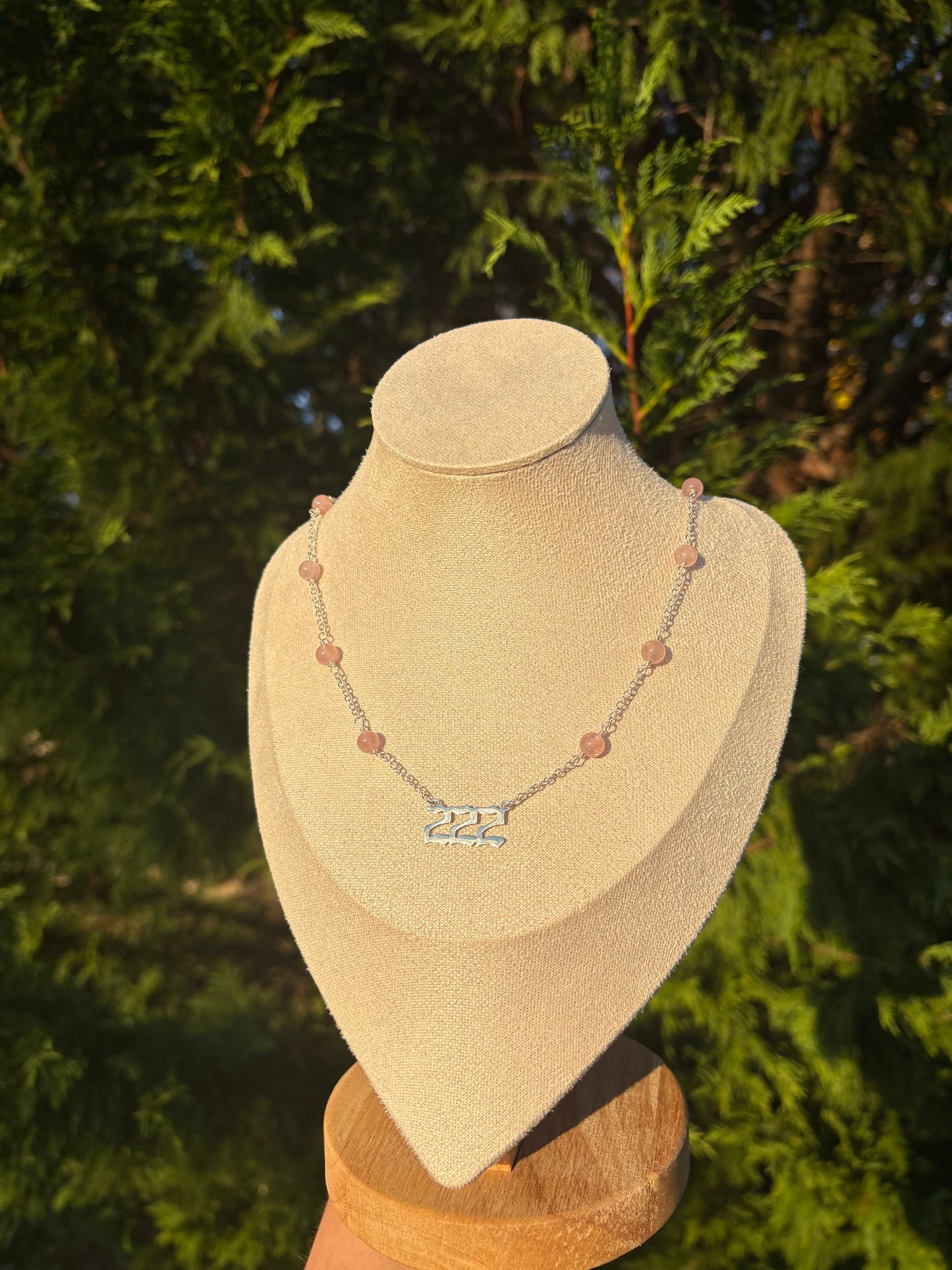 222 Rose Quartz necklace