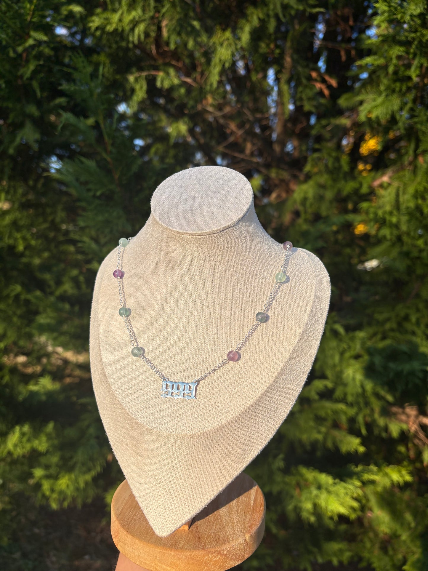999 Rainbow Fluorite necklace