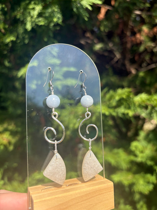 Moonstone and Angelite Earrings