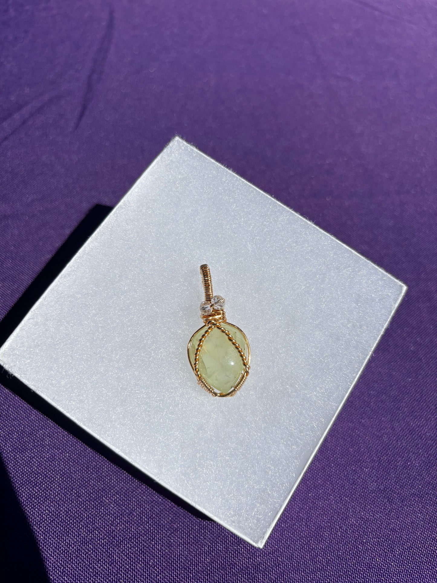 Prehnite & Topaz Pendant