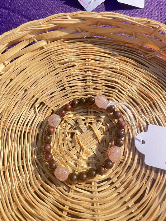 Garnet & Strawberry Quartz bracelet