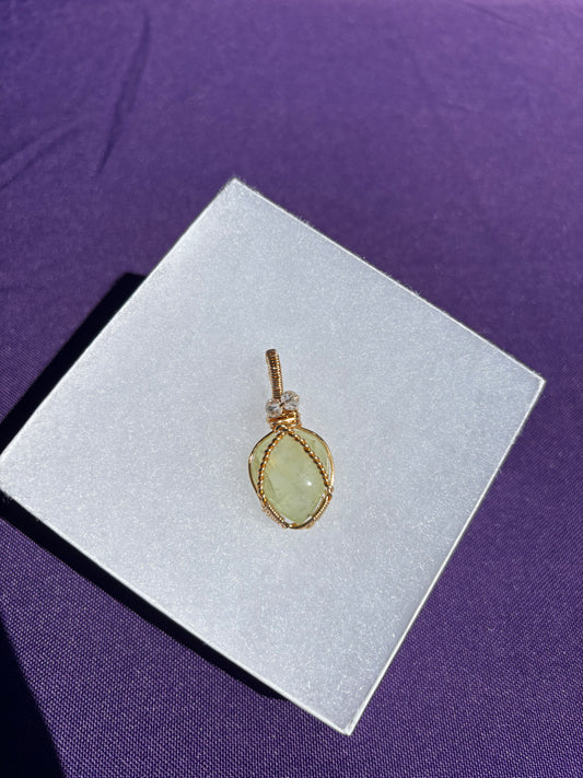 Prehnite & Topaz Pendant