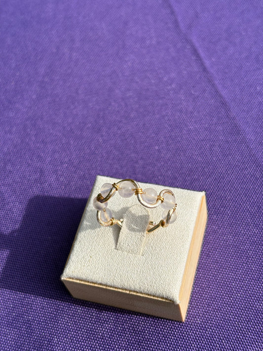 Clear Quartz Adjustable Wave Ring