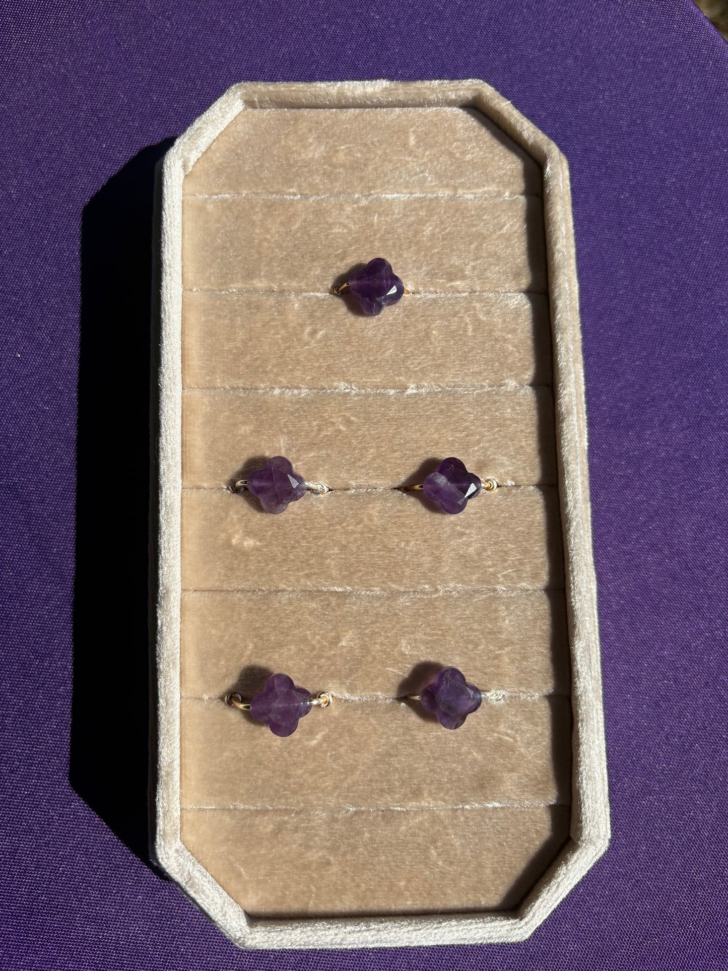 Amethyst Quatrefoil Rings