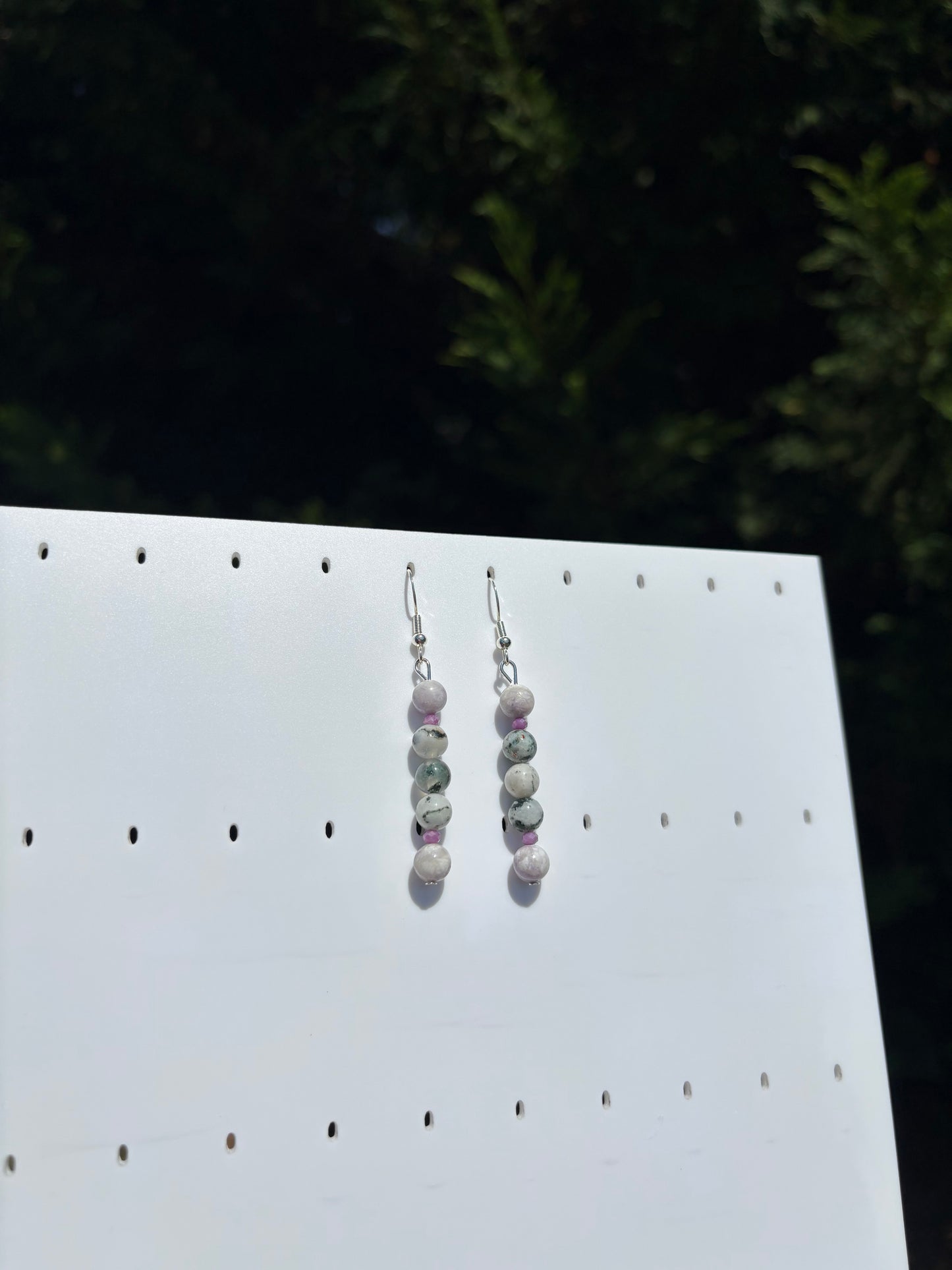 Tiffany Stone, Moss Agate, Phosphosiderite earrings