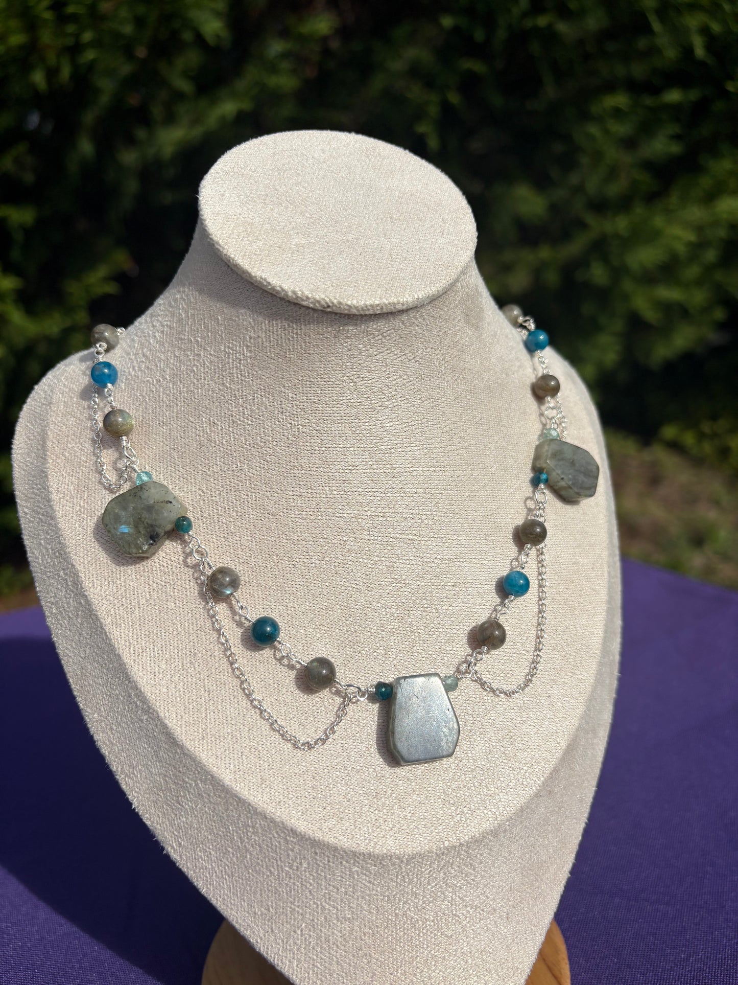 Labradorite and Blue Apatite Necklace