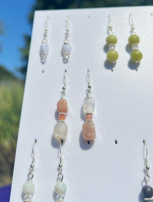 Sunstone & Moonstone pixie earrings