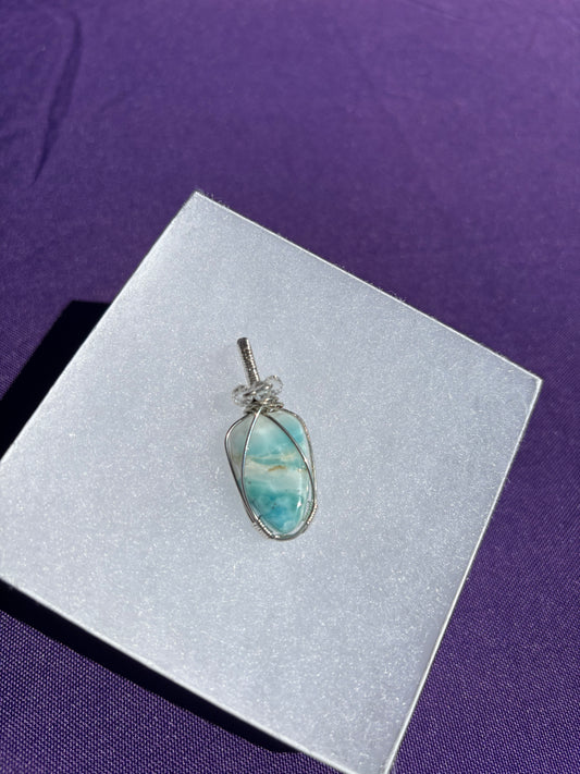 Larimar & Topaz Pendant