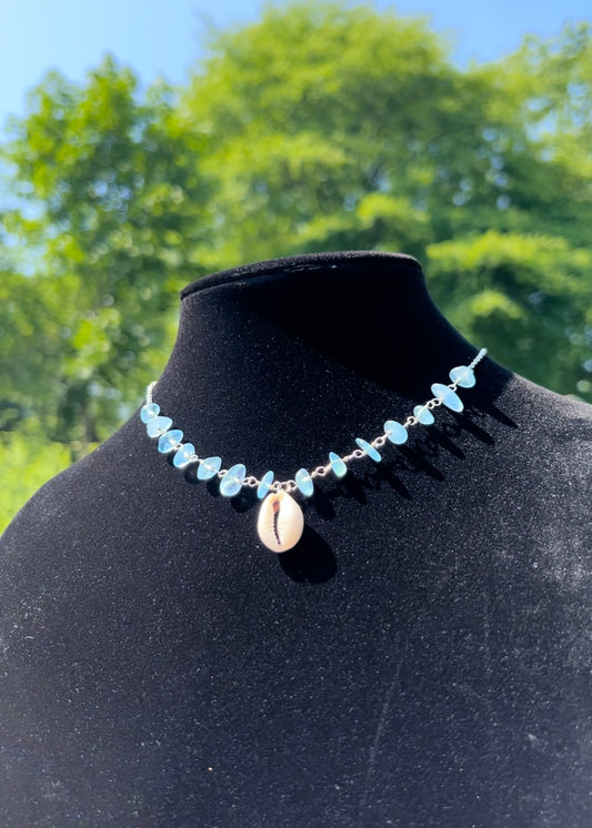 Aquamarine Shell necklace