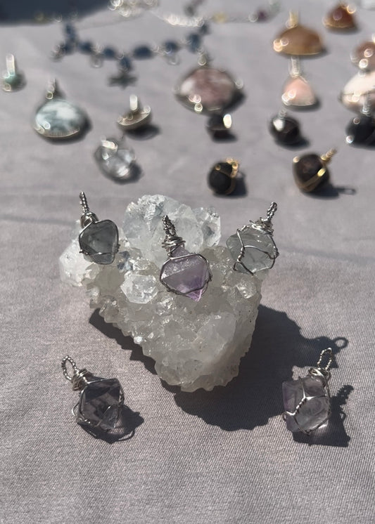 Fluorite Octahedral Pendants