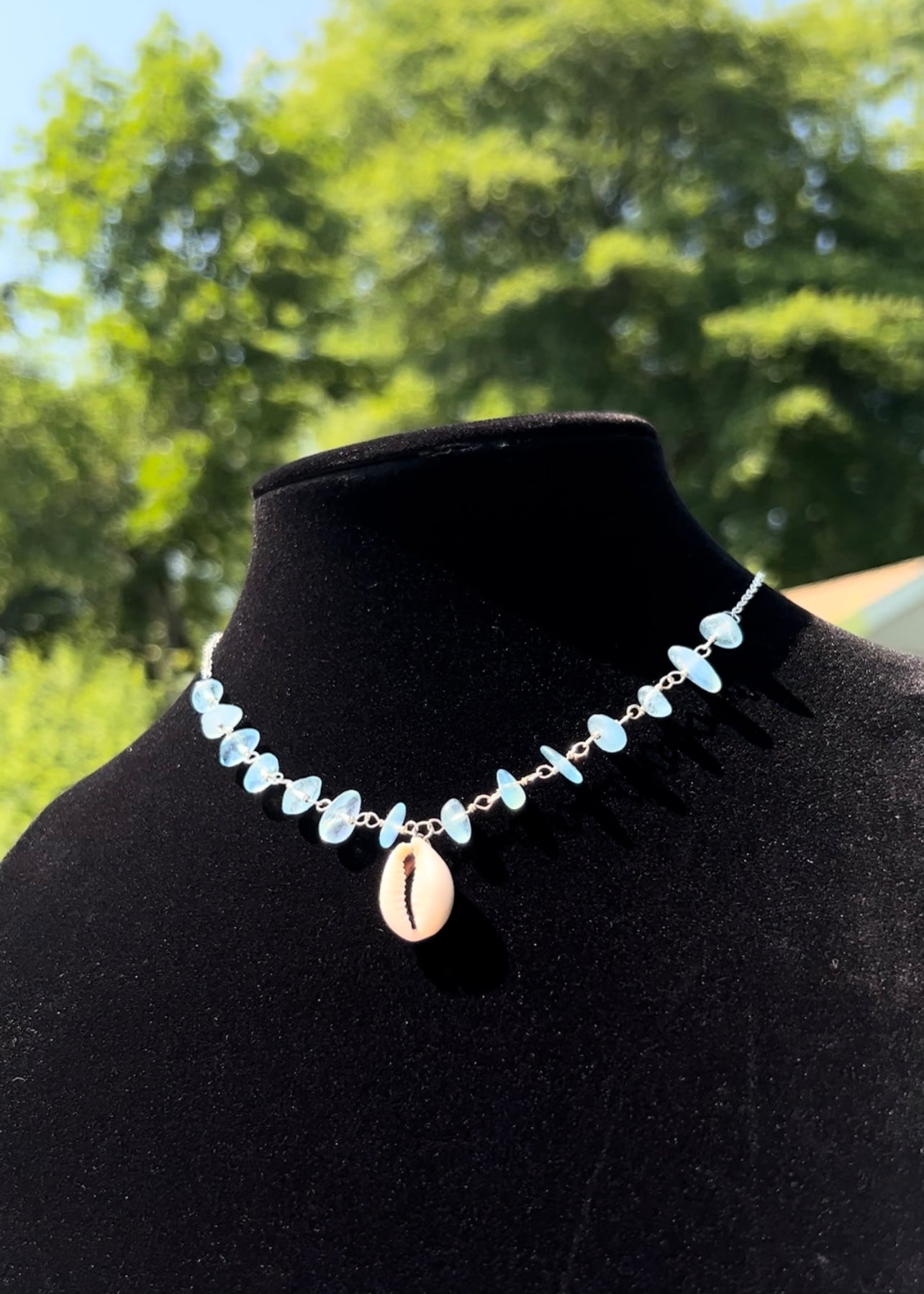 Aquamarine Shell necklace