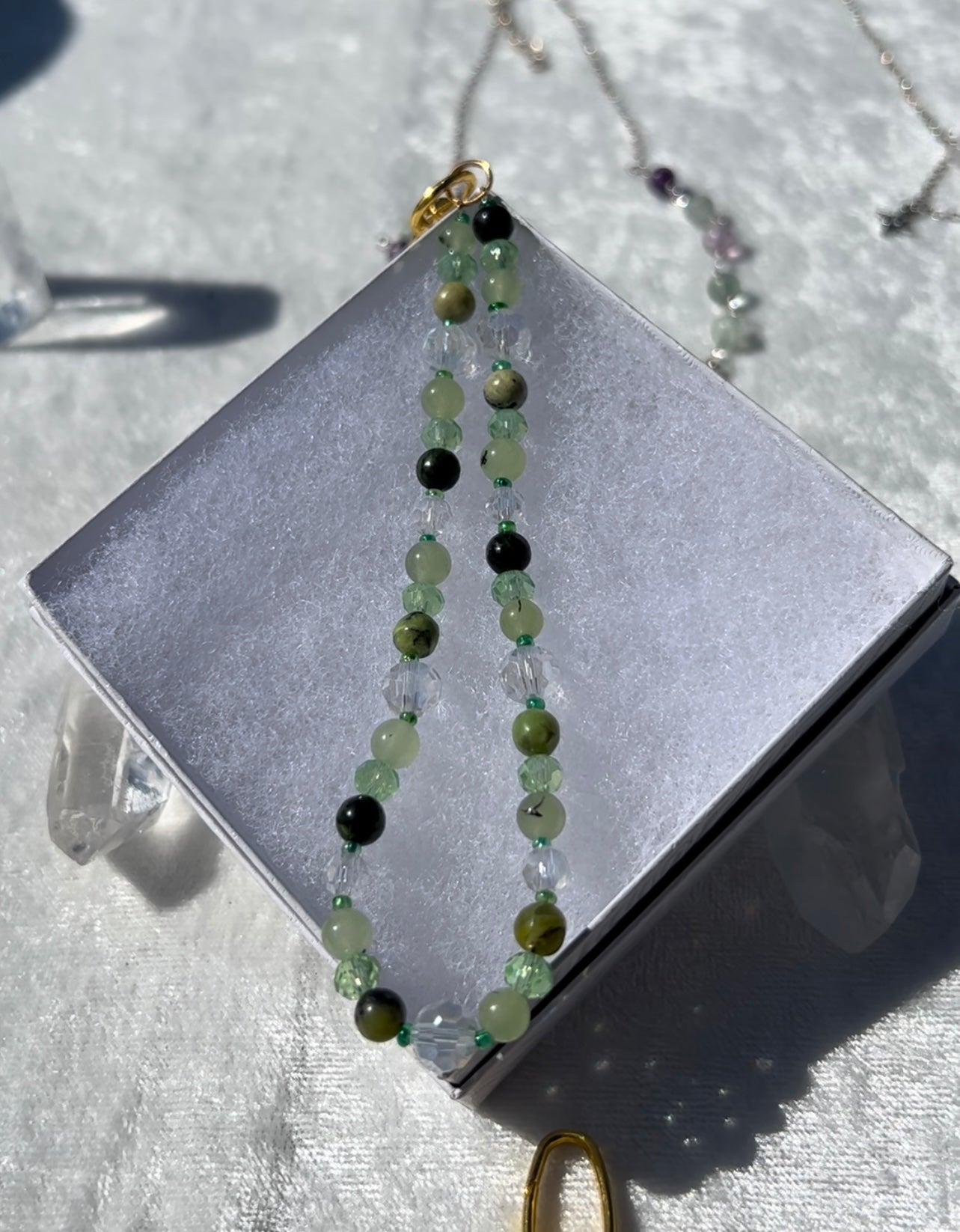 Chrysoprase & Prehnite Wristlets