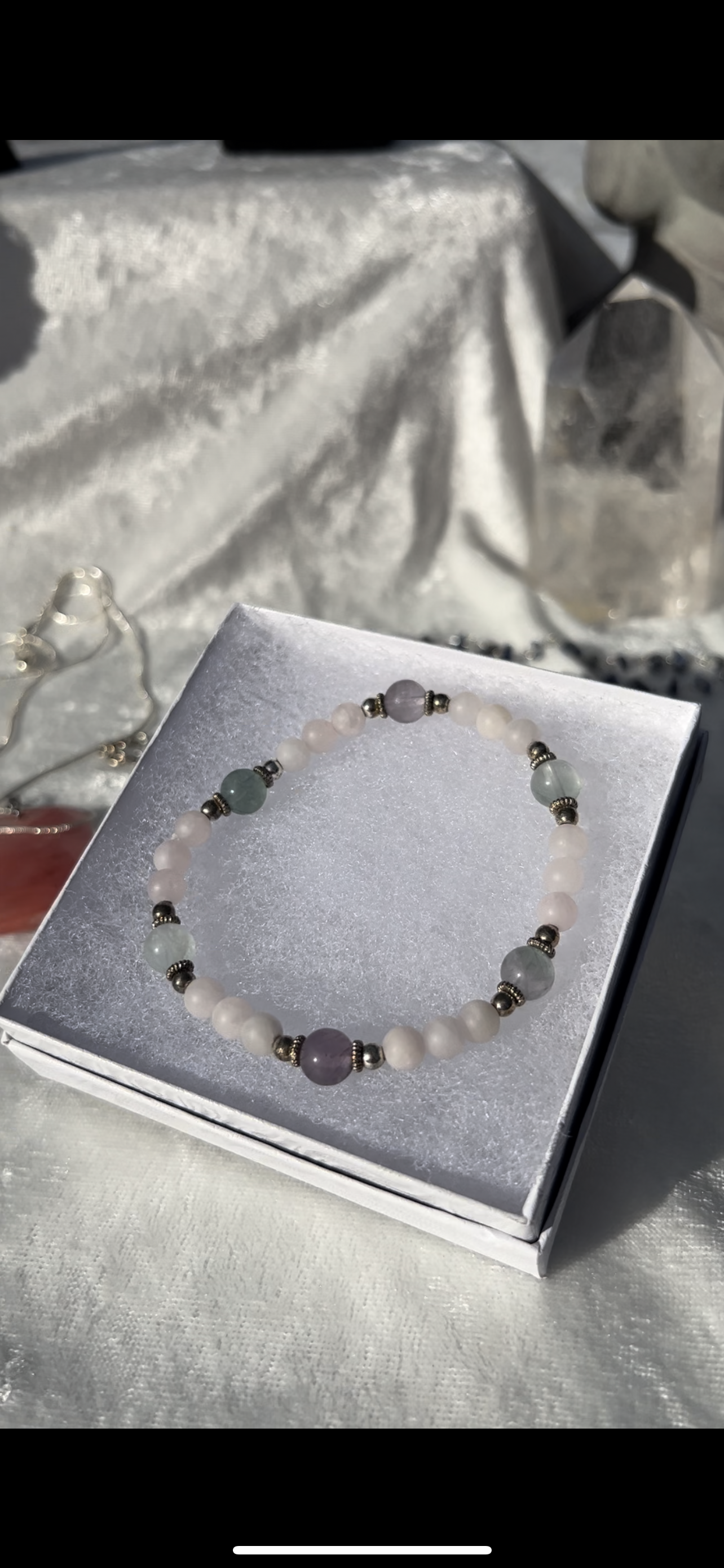 Rose Quartz and Fluorite Bracelet