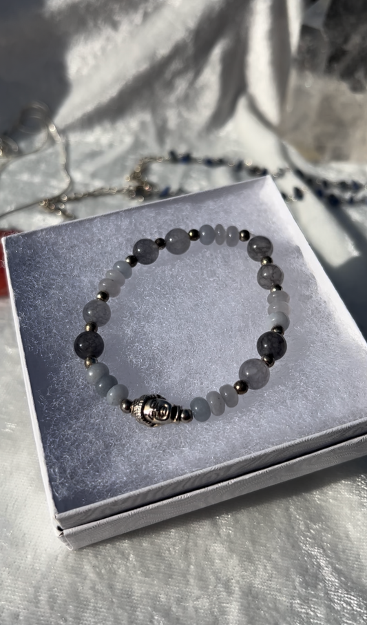 Angelite and Agate Bracelet