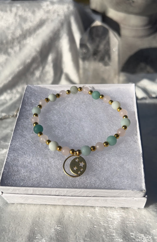 Amazonite and Rose Quartz Bracelet