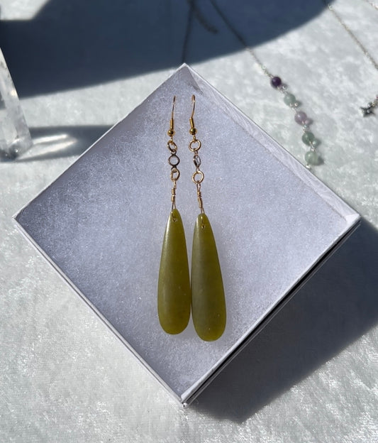 Olive Jade Earrings